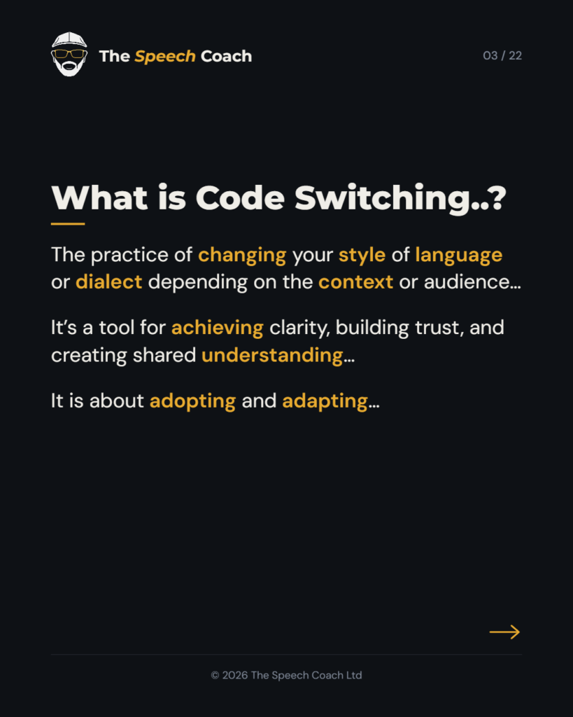 The Speech Coach: Code Switching: The Art of Adaptable Communication