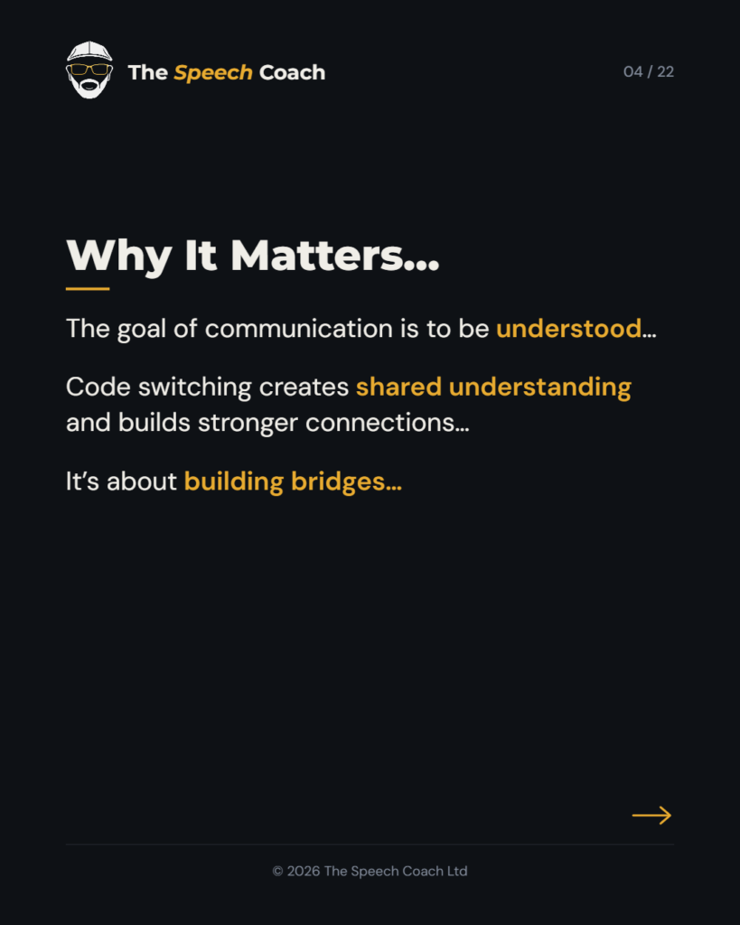 The Speech Coach: Code Switching: The Art of Adaptable Communication