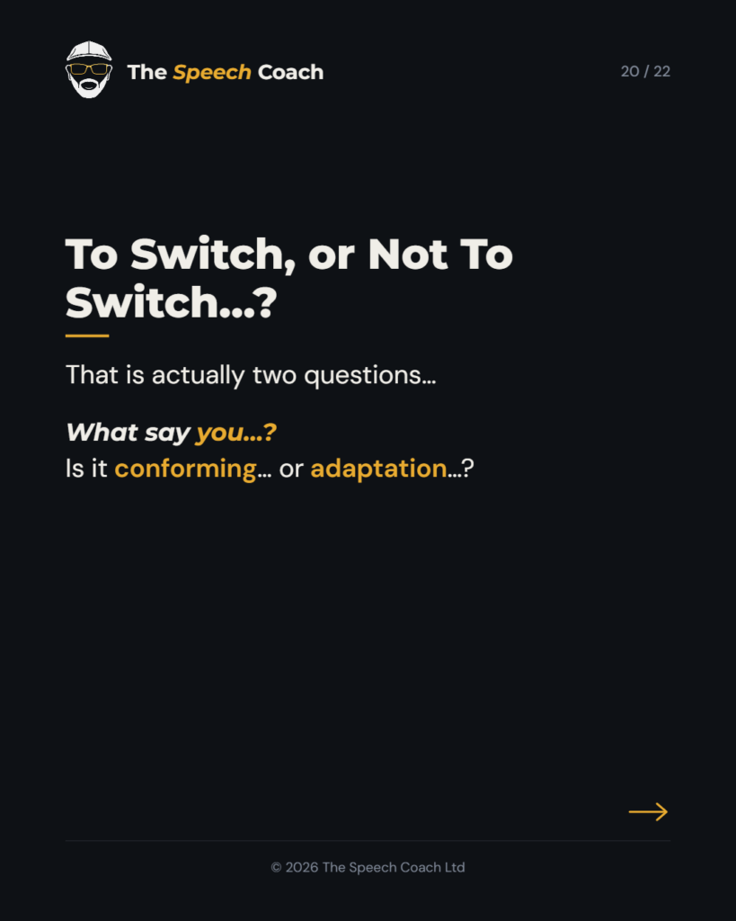 The Speech Coach: Code Switching: The Art of Adaptable Communication