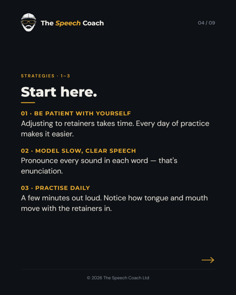 The Speech Coach: Clearer Speech with Retainers