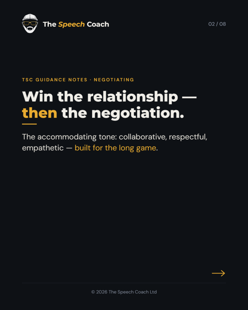 The Speech Coach: Setting the Tone: Negotiations